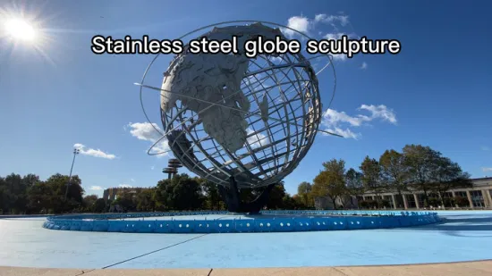 New Product Modern Metal Craft Street Statue Globe Stainless Steel Garden Sculpture