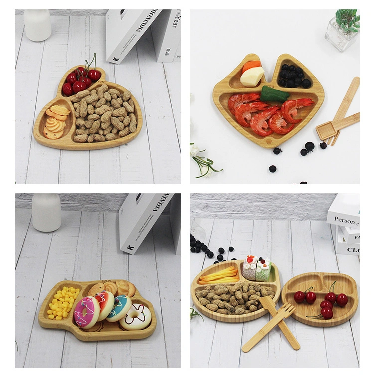 OEM Eco Friendly Eco-Friendly Dry Fruit BPA Free Bamboo Children Plate for Food