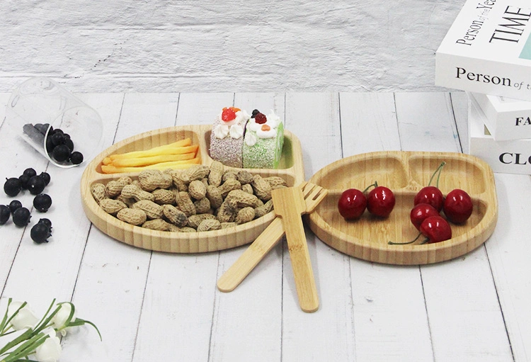 OEM Eco Friendly Eco-Friendly Dry Fruit BPA Free Bamboo Children Plate for Food