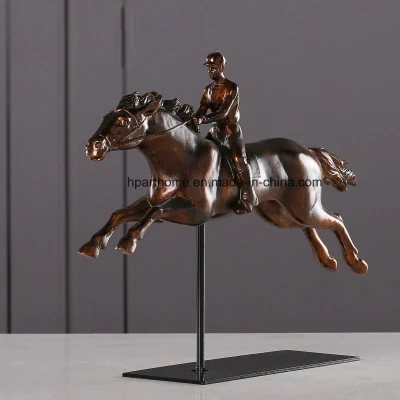 Creative Countryside Horse Racing Resin Figurine Home Decor Gift